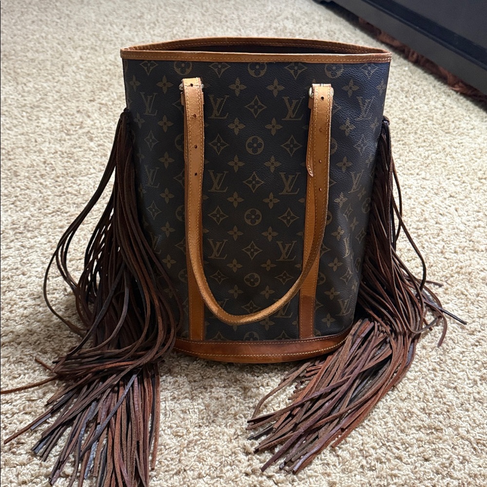 Louis Vuitton Monogram Tote with Fringe in Brown and Tan